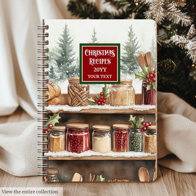 Carnet Classique De Recettes De Noël Pour Repas En (Classic Christmas Recipe Notebook For Family Meals)