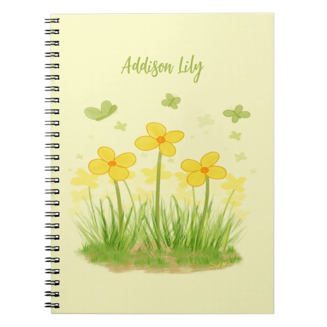 Carnet Classique Fleurs Sauvages & Papillons Ensol (Devant)