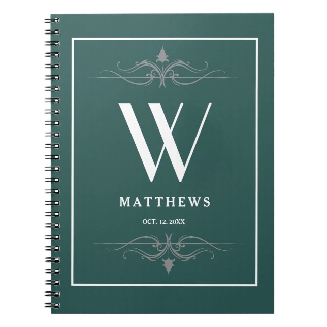 Carnet classique turquoise personnalisé (Devant)