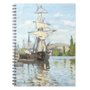Carnet Claude Monet. Navires à cheval sur la Seine à Roue