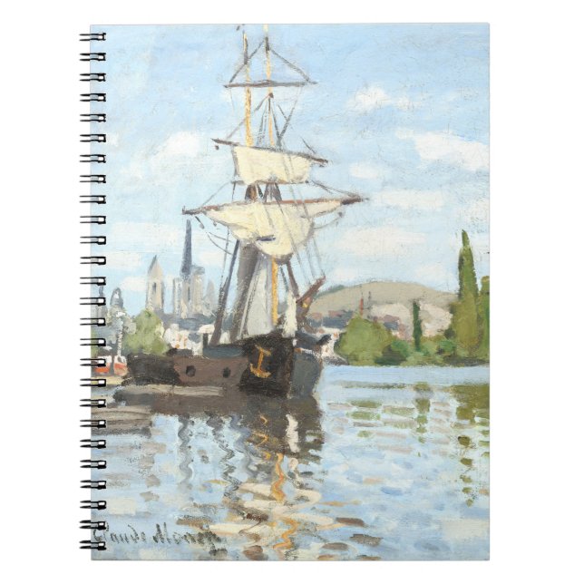 Carnet Claude Monet. Navires à cheval sur la Seine à Roue (Devant)