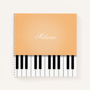 Carnet Clavier de musique piano Apricot personnalisé