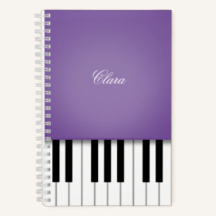 Carnet Clavier de musique violet Piano Personnalisé Noteb