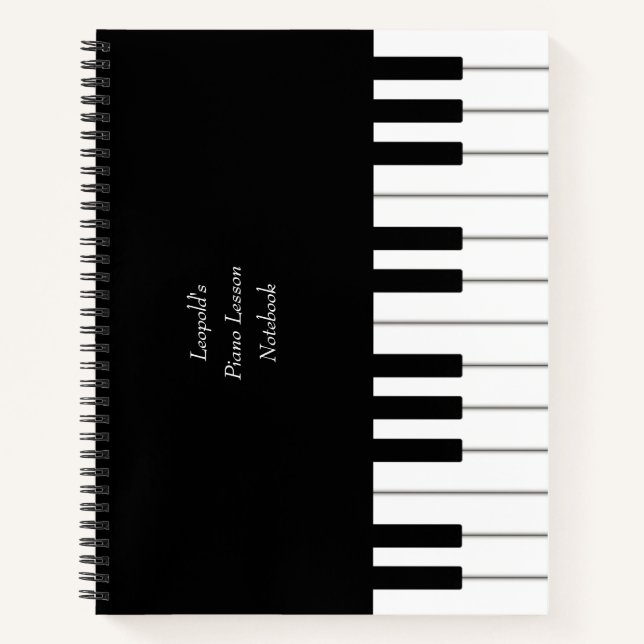 Carnet Clavier de Piano Élégant Personnalisé pour Musicie (Devant)