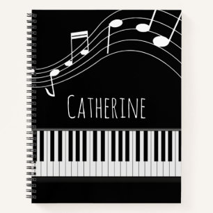 Carnet Clavier de piano et notes musicales