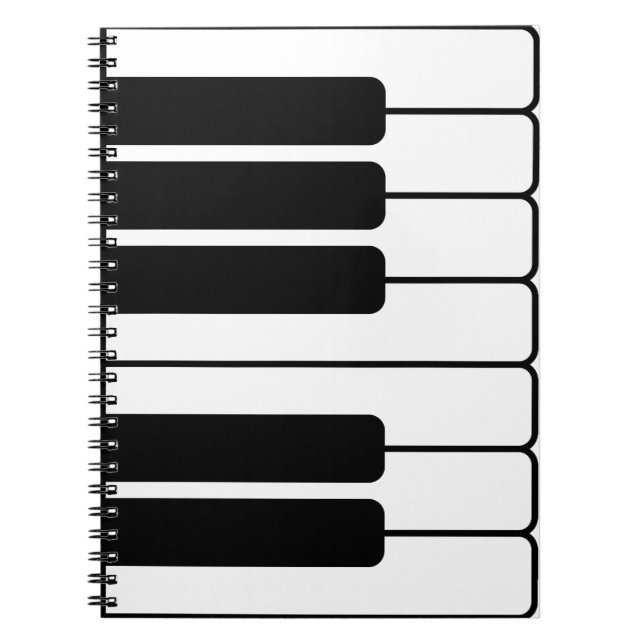 Carnet Clavier de piano touches de nouveauté jumbo noir e (Devant)