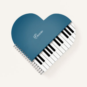 Carnet Clavier Peacock Blue Grand Piano Music Personnalis
