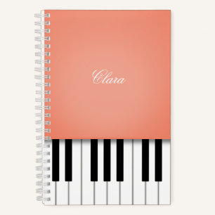 Carnet Clavier Piano Music Peach Personnalisé