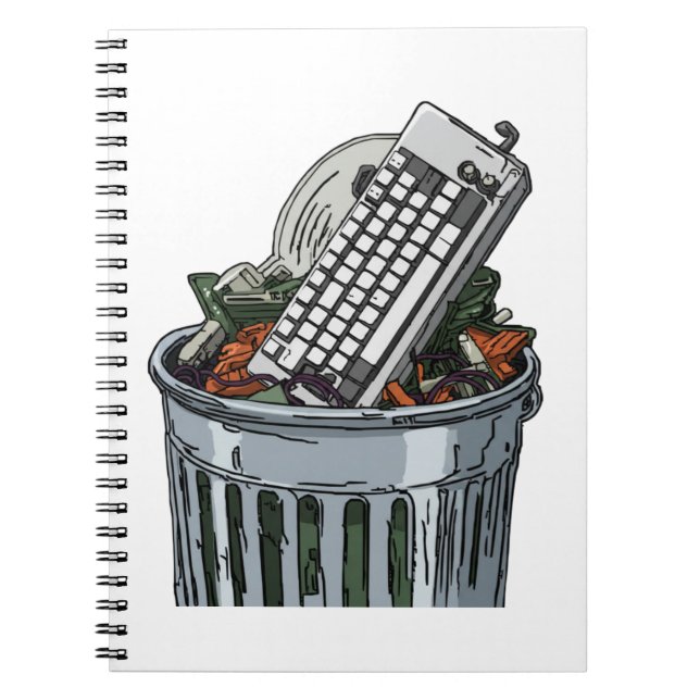 Carnet Clavier sur poubelle (Devant)