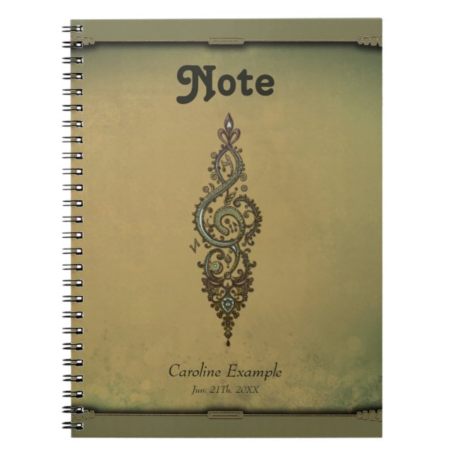 Carnet Clé en acier orné (Devant)
