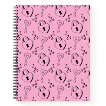 Clé et verrou du coeur noir et rose