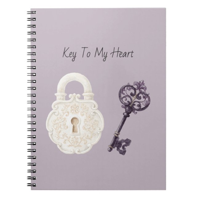 Carnet Clé Violette de Serrure Blanche (Devant)