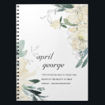 CARNET CLEAN ELEGANT IVORY WHITE GREEN FLORAL WATECOLOR<br><div class="desc">For any further customisation or any other matching items,  please feel free to contact me at yellowfebstudio@gmail.com</div>