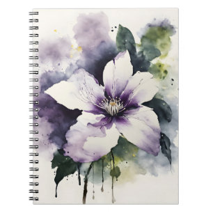 Carnet Clématite - Fleurs aquarelle