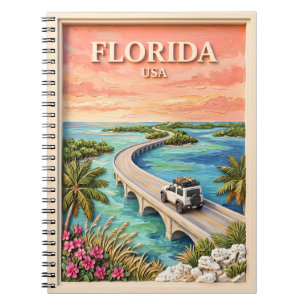 Carnet Clés de Floride USA Voyage Road Trip Tropical Vint
