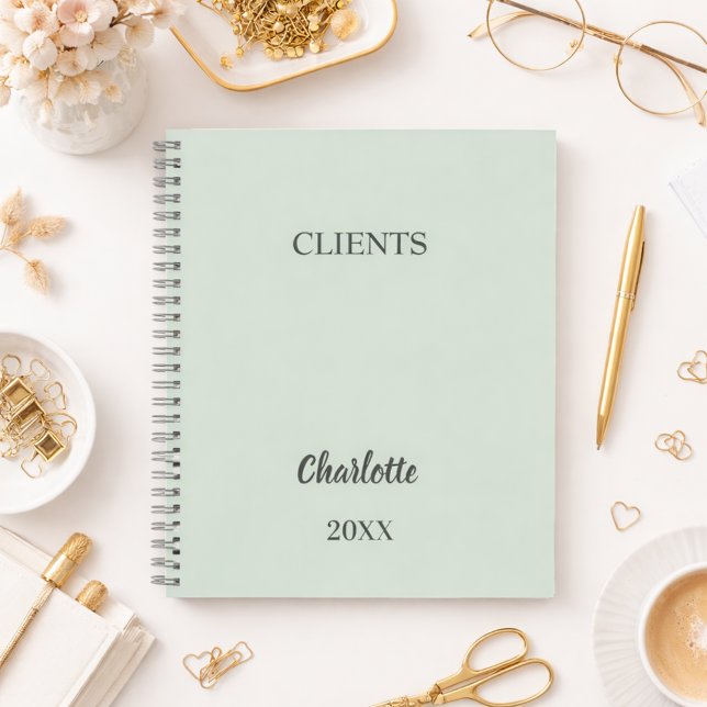 Carnet Clients d'entreprise de car vert sauge (Créateur téléchargé)