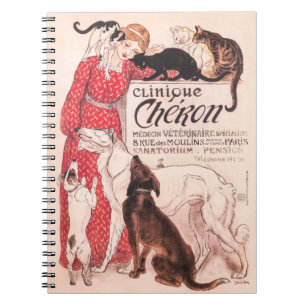 Carnet Clinique Cheron Vintage Chien Chat Steinlen Poster