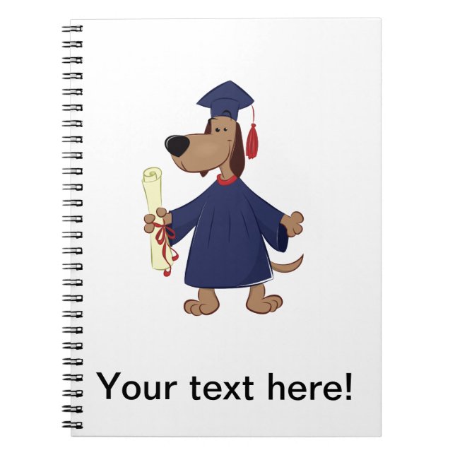Carnet Clipart de graduation de chien (Devant)