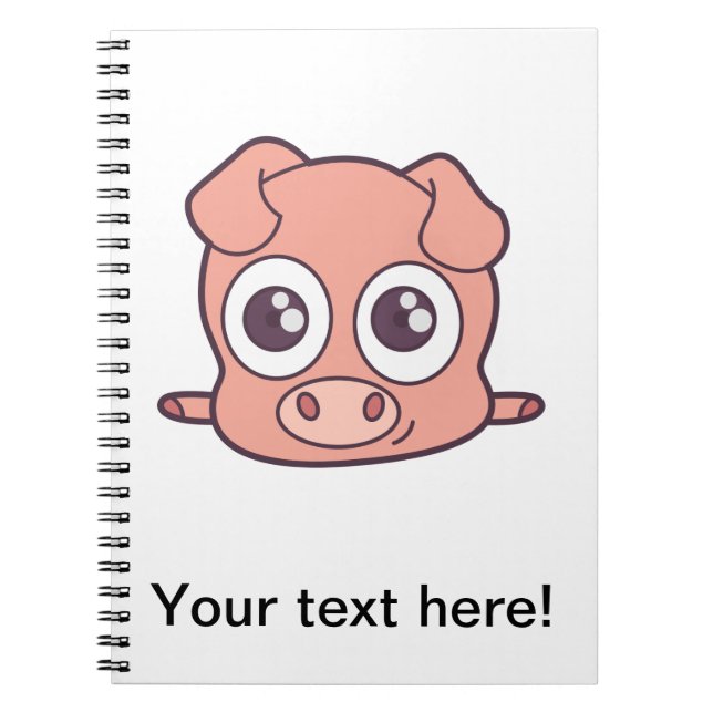 Carnet Clipart mignon de porc (Devant)