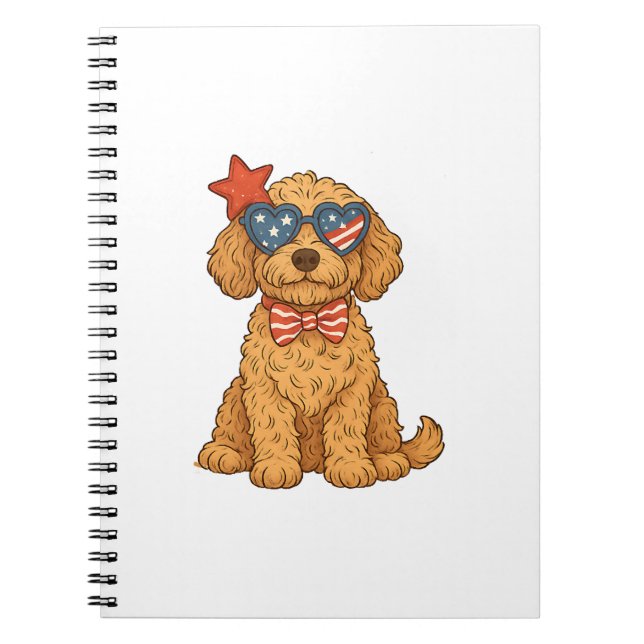 Carnet Cliparts de Goldendoodle patriotique (Devant)