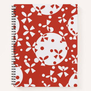 Carnet Cloche de Noël rouge et blanc motif de vacances