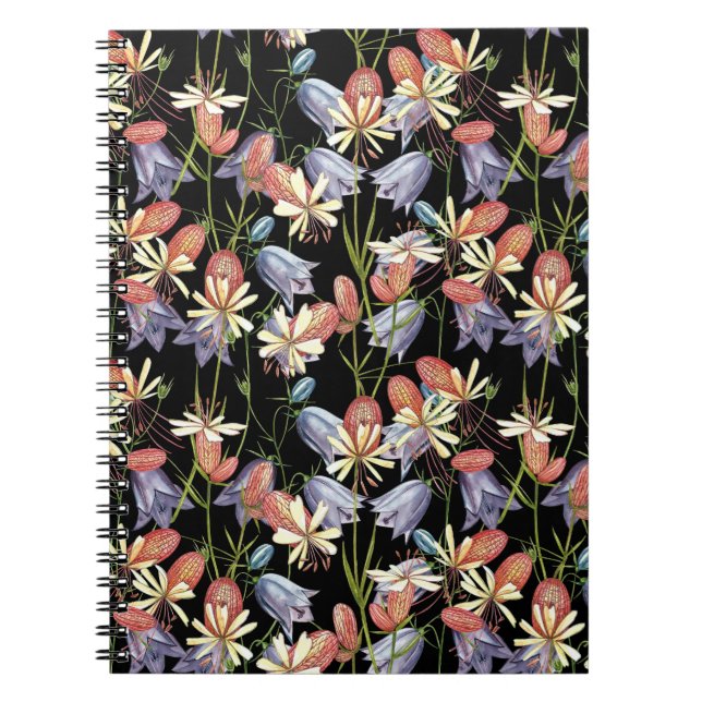 Carnet Cloches de Campion à échelle : aquarelle Florale (Devant)
