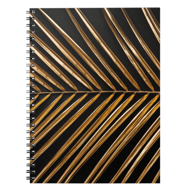 Carnet Closeup doré en feuille de palmier sur abstrait  (Devant)
