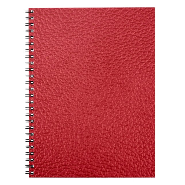 Carnet Closeup en cuir artificiel rouge foncé. (Devant)
