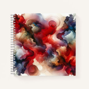 Carnet Cloud d'aquarelle Abstraite de Garnet Red Smokey