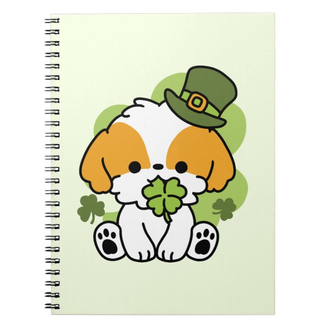 Carnet Clover Pup Love - St. Patrick's Day Chien Design (Devant)
