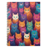 Clowder de chats colorés