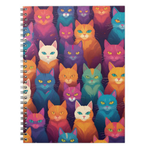 Carnet Clowder de chats colorés