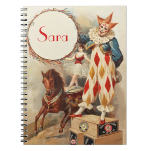 Carnet Clown de cirque Vintage
