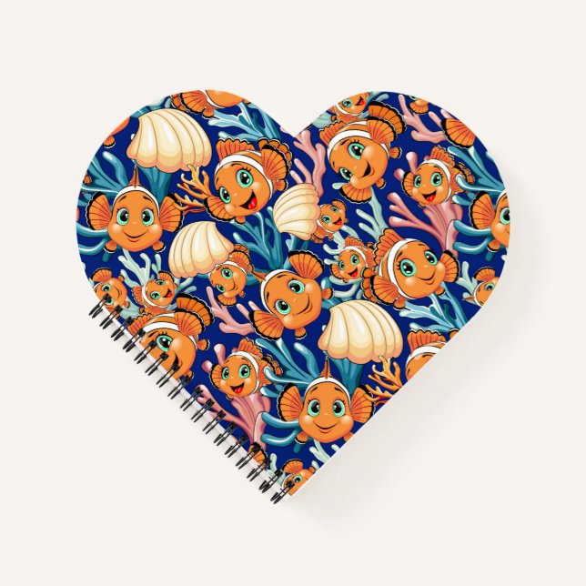 Carnet Clown fish Cartoon cute Family Underwater (Devant)