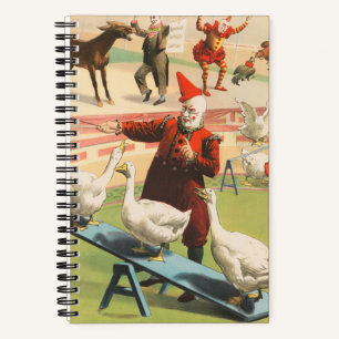 Carnet Clowns Avec Oies, Coqs Et Âne.