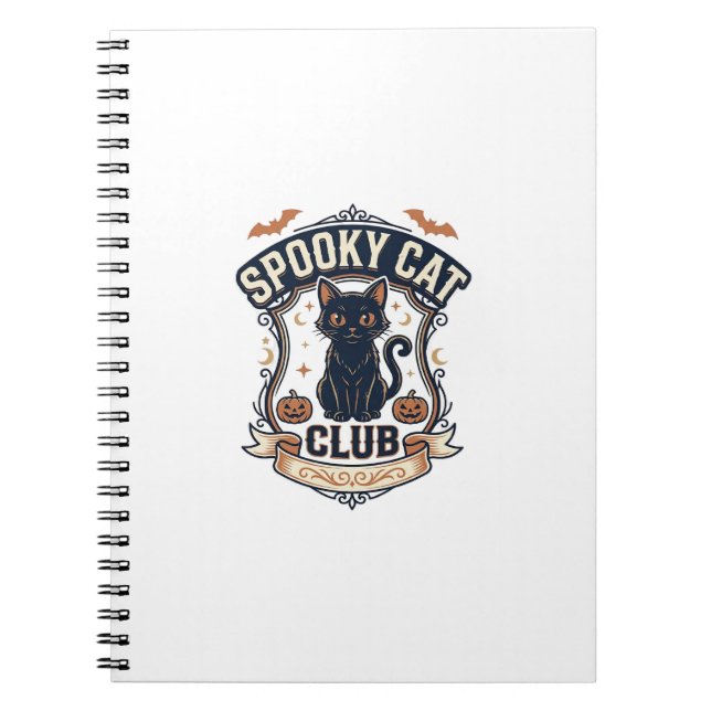 Carnet Club de chat effrayant Chat Halloween Chat effraya (Devant)