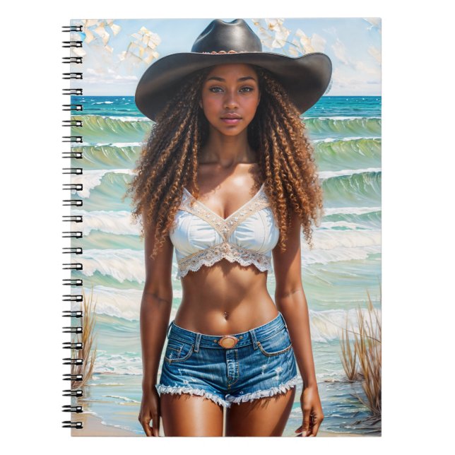 Carnet Coastal Black Girl Portrait Art (Devant)