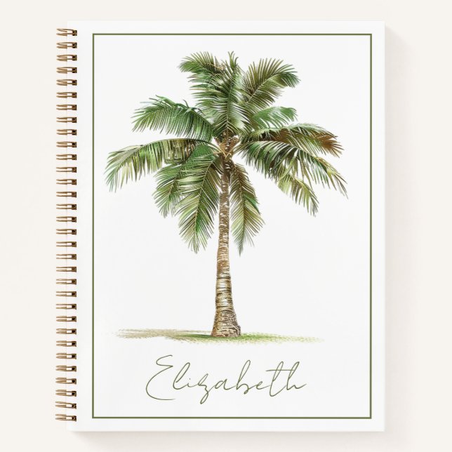 Carnet Coastal Palm Tree Personalized (Devant)