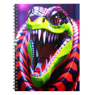Carnet Cobra serpent aux lèvres vertes et sourcils roses