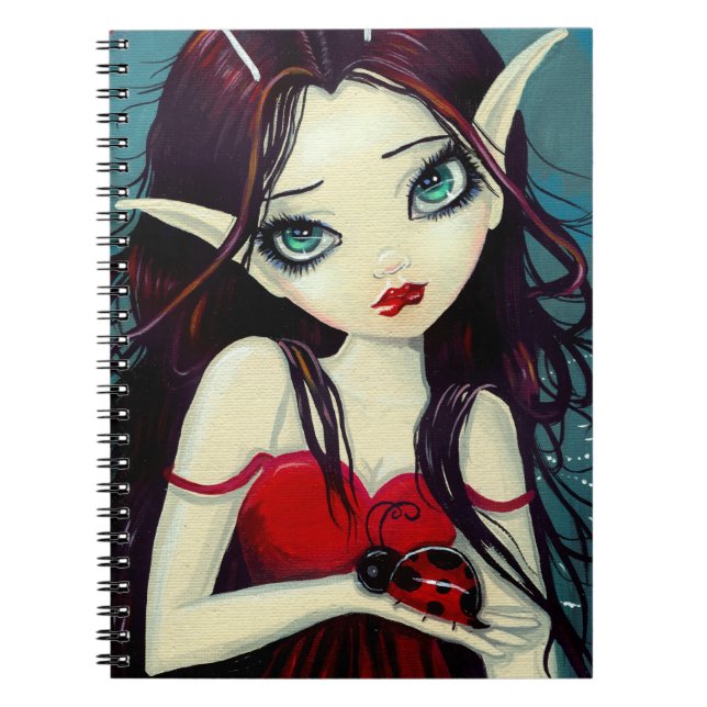 Carnet Coccinelle Fée Art à Gros Yeux (Devant)
