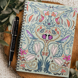 Carnet Coccinelles et feuilles illustrées