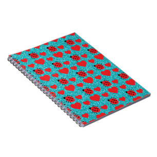 Carnet Coccinelles Insecte Chanceux Cœurs Rouges Points N