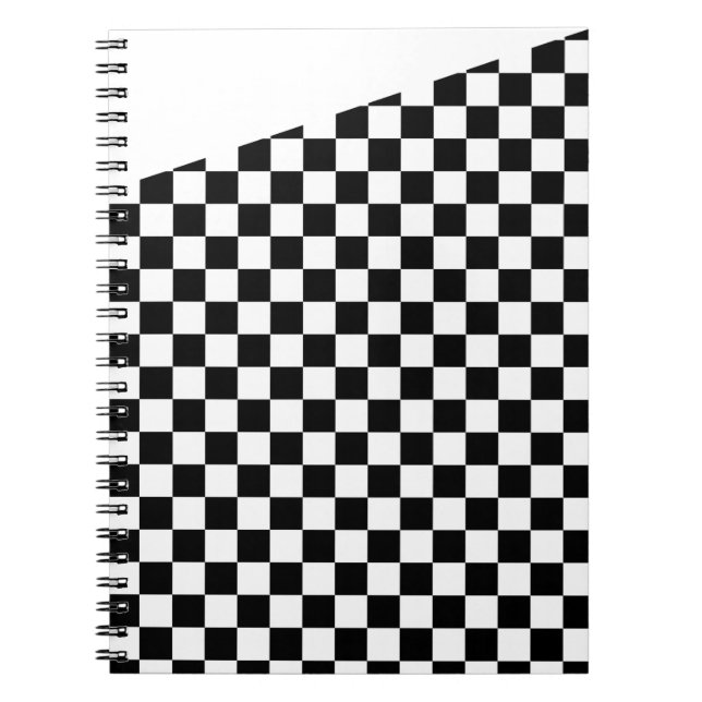 Carnet Cochet noir et blanc incliné haut (Devant)