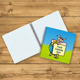 Carnet Cochon avec pancarte
