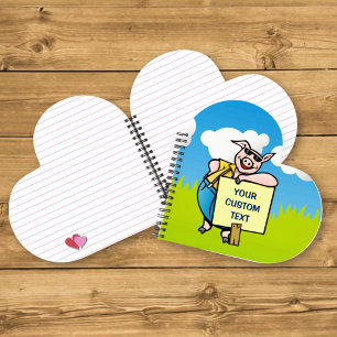 Carnet Cochon avec pancarte