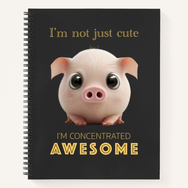 Carnet Cochon Concentré Awesome mignon adorable Citation  (Devant)