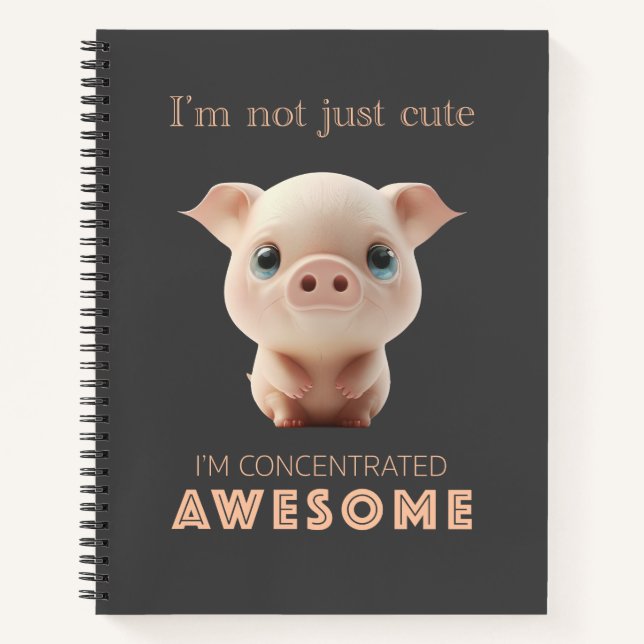Carnet Cochon Concentré Awesome mignon adorable Citation  (Devant)