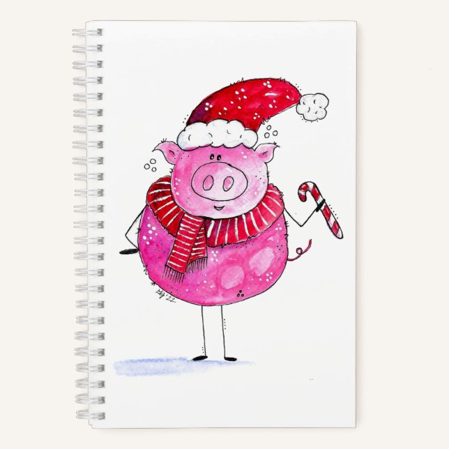 Carnet Cochon de Noël lunatique (Recto)