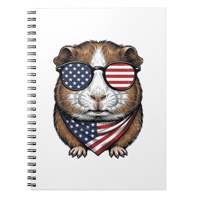 Carnet Cochon d'Inde patriotique Gravure vintage (Devant)