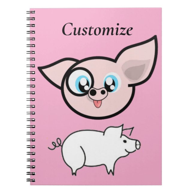 Carnet Cochon Drôle Sourire Thunder_Cove (Devant)